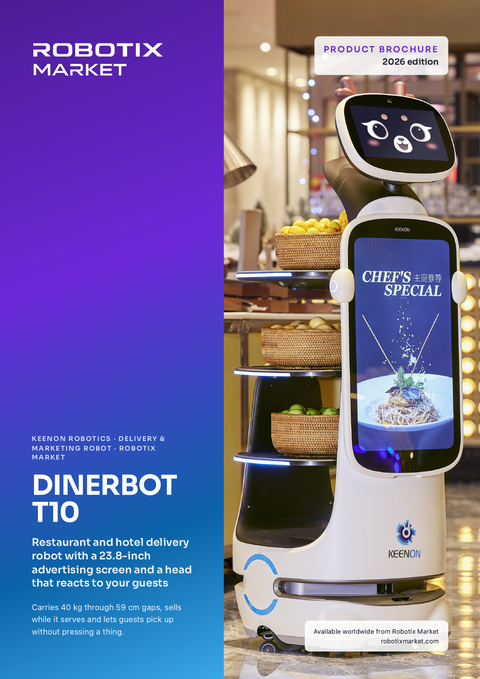 Keenon DINERBOT T10 bezorg- en marketingrobot – Productbrochure